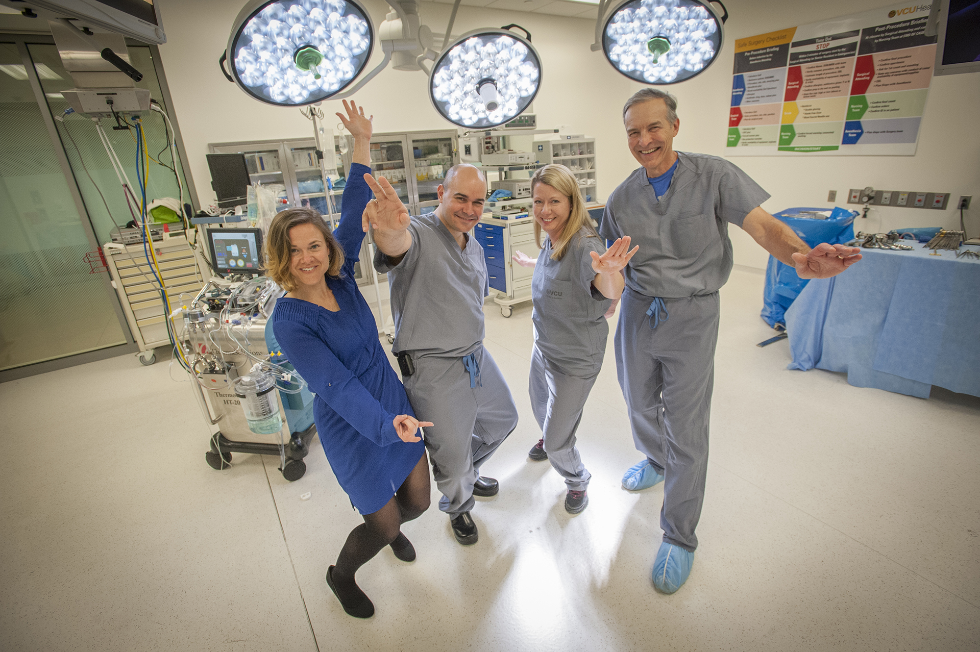 A treatment team dances.