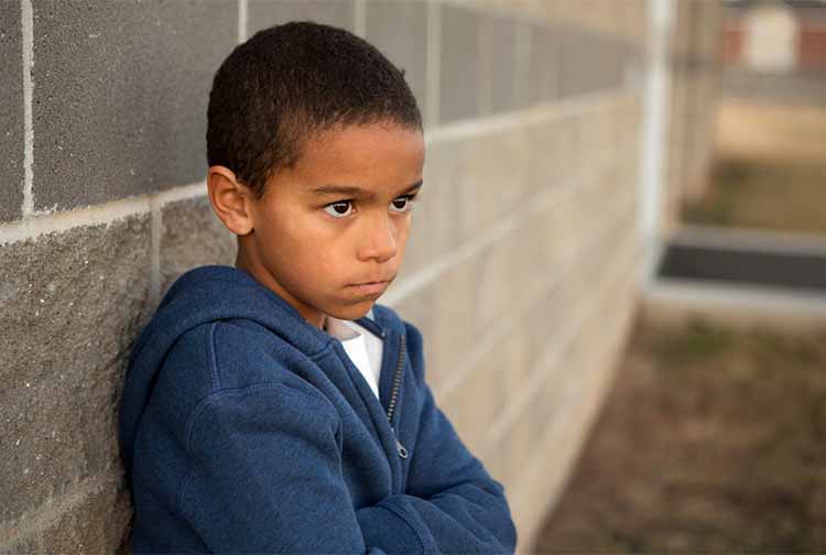 Child looking sad and upset